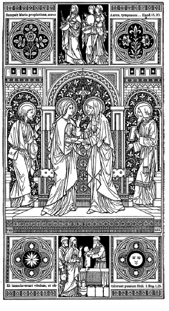 Apenas oyó Isabel el saludo de María,  exultó el niño en su seno, y fue Isabel  henchida del Espíritu Santo. (San Lucas, 1. 41).