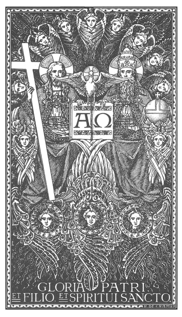 La Santísima Trinidad apoyada sobre los Tronos.