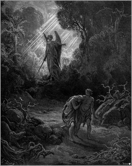 EXPULSIÓN DEL PARAÍSO. GUSTAVE DORÉ.